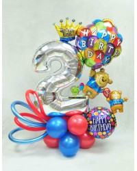Happy 2nd Bear Birthday Number Design
